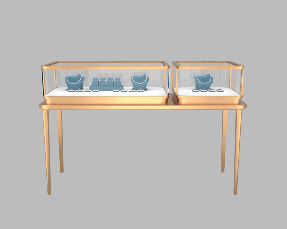 GF Showcase Custom Luxury Curve Jewelry Showcase Display Cabinets Fashion Design