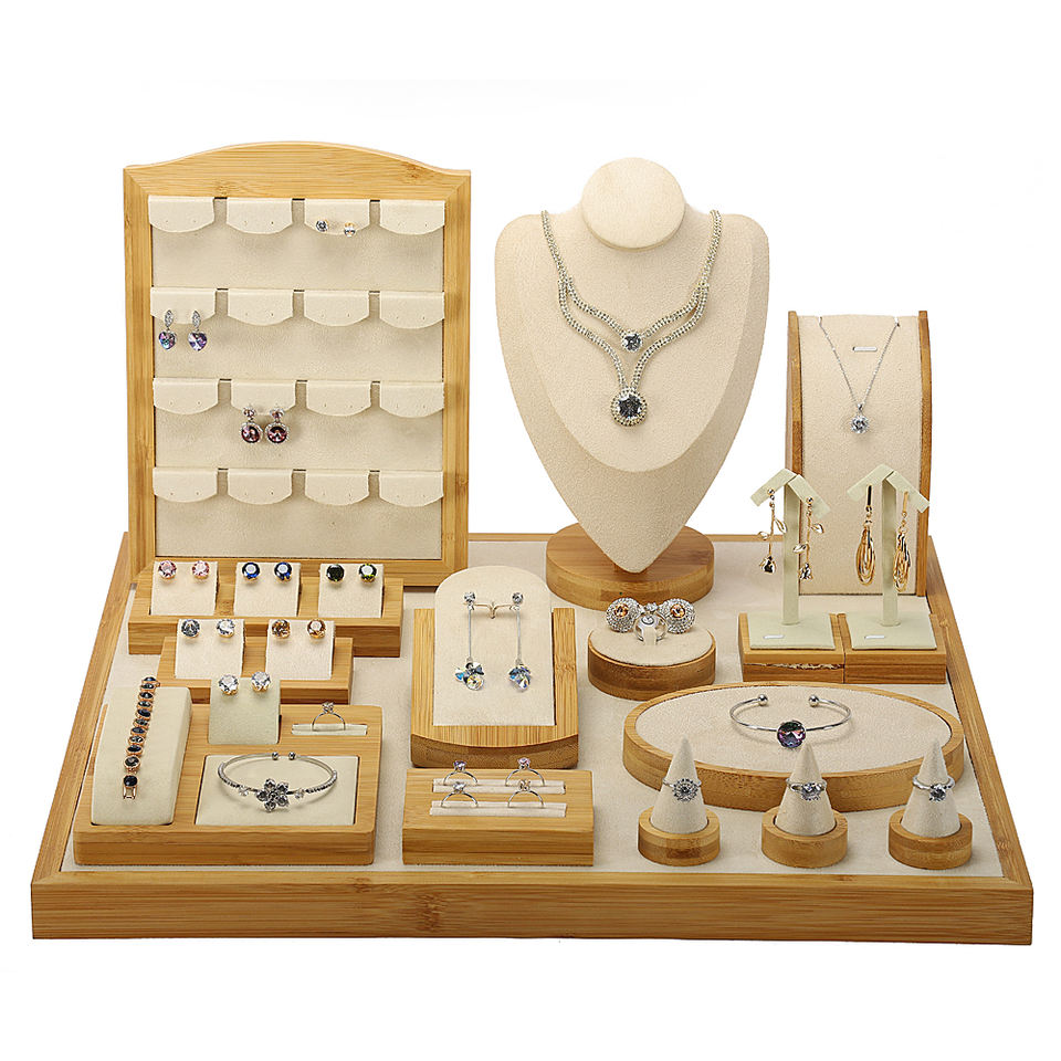 Rings, earrings,  necklaces, pendants, jewelry window display racks
